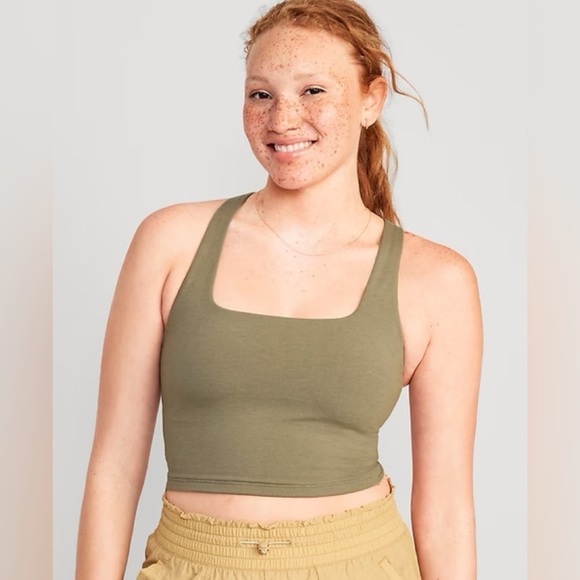 Old Navy Other - NWT! Fir Tree Light Support PowerChill Cross-Back Longline Sports Bra -Size XS💛